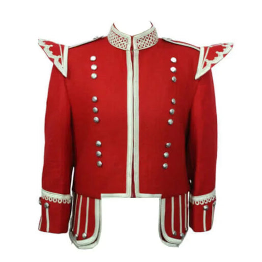 Red Wool Bagpiper Kilt Jacket