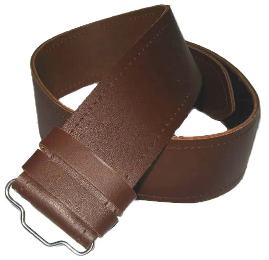 Plain Brown Leather Kilt Belt