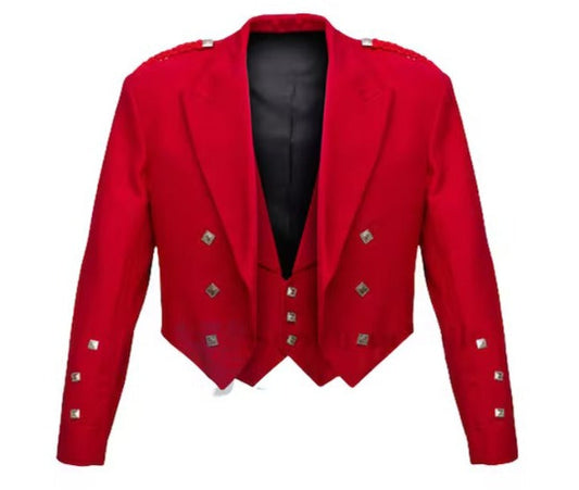 Red Prince Charlie Kilt jacket