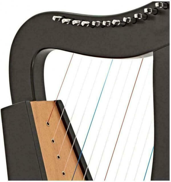 12 String Black Rosewood Irish Engraved Harp and Free Bag