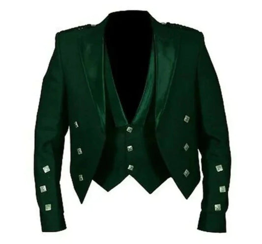 Green Velvet Prince Charlie Kilt Jacket