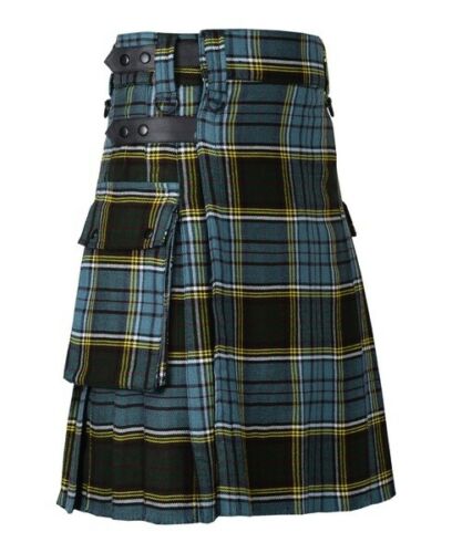 Men’s Scottish Highland Anderson Tartan Kilt with Cargo Pockets
