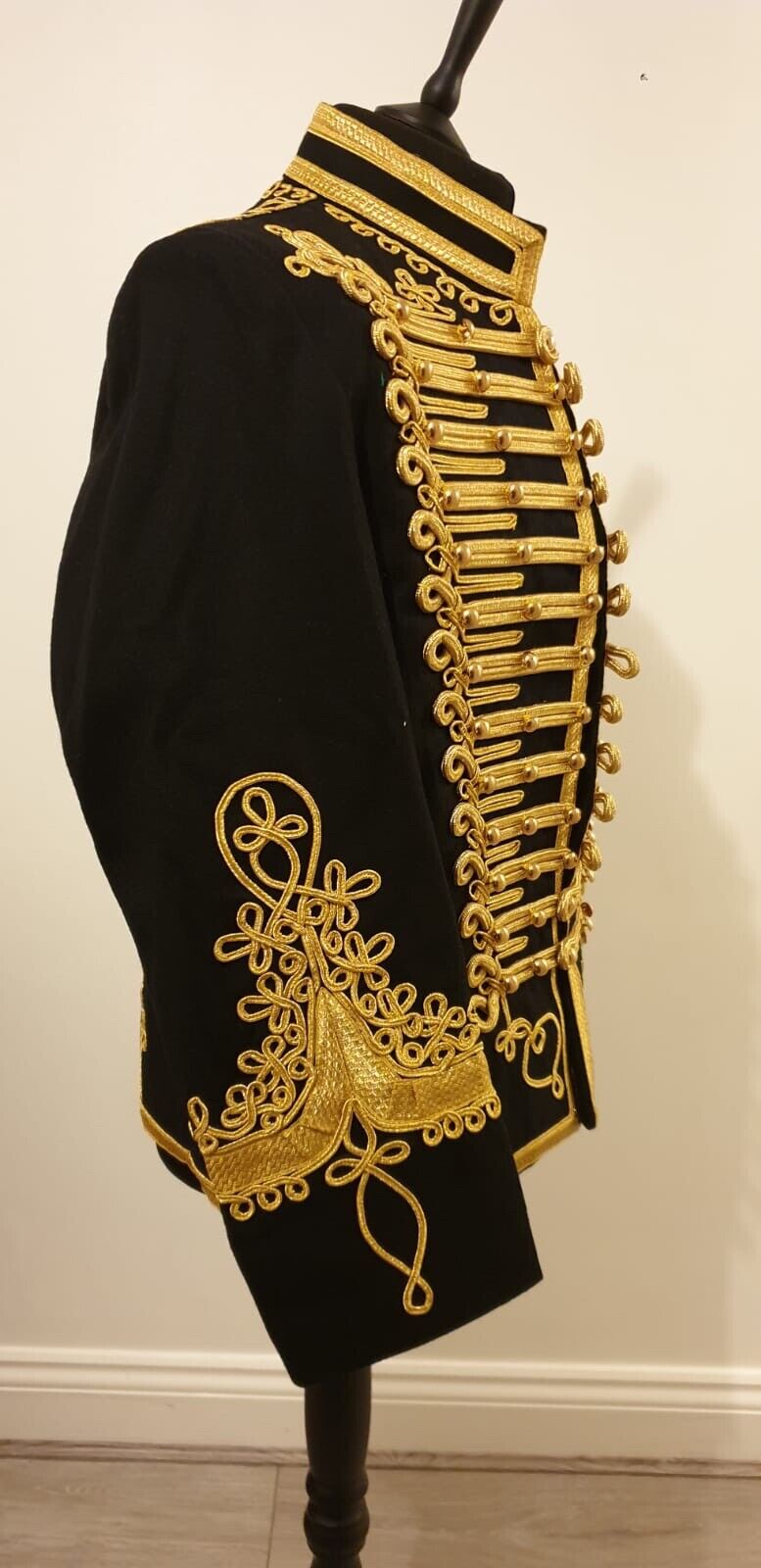 Black Napoleonic Military Tunic pelisse Jimmie Hendrix Hussar Jacket