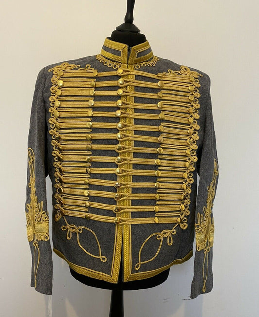 Gray Napoleonic Military Jimmie Hendrix Hussar Jacket For Sale