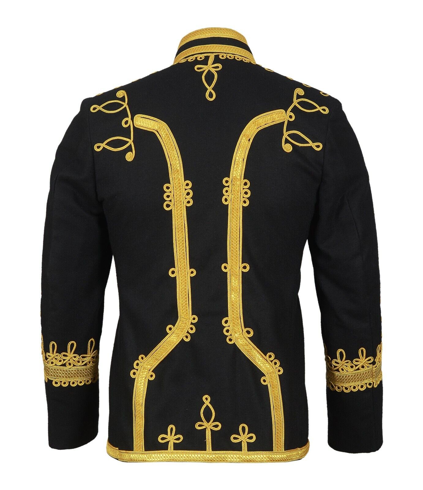 Black Napoleonic Military Tunic pelisse Jimmie Hendrix Hussar Jacket