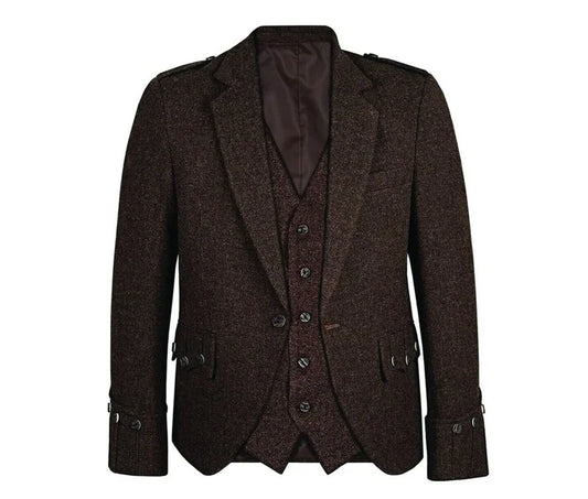 Brown Tweed Argyle Kilt Jacket
