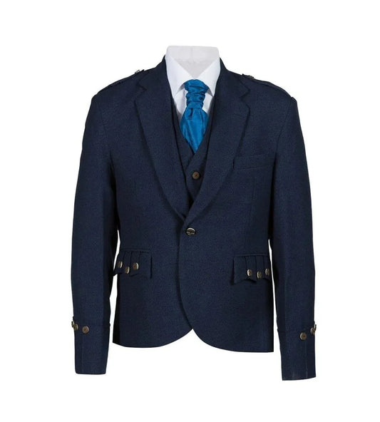 Blue Wool Argyle Kilt Jacket