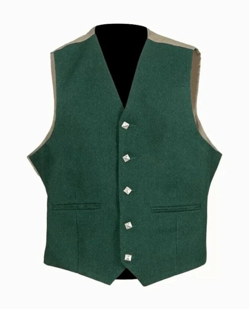Green Wool Argyle Kilt Jacket