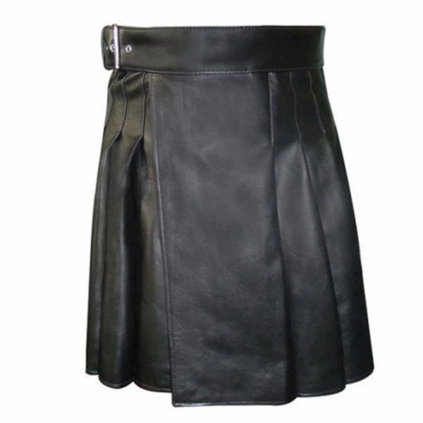 Men’s New Side Belted Leather Kilt
