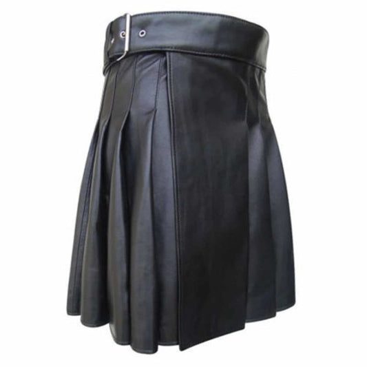 Men’s New Side Belted Leather Kilt