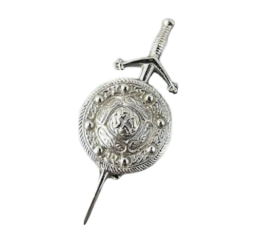 Sword Kilt Pin with Celtic Shield Design