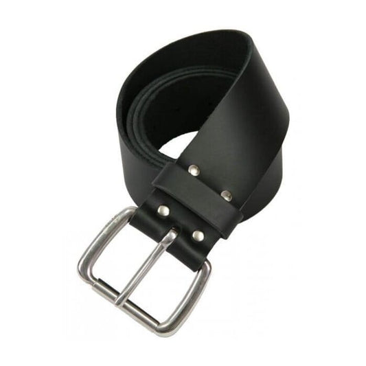 Black Leather Utility Kilt Belt