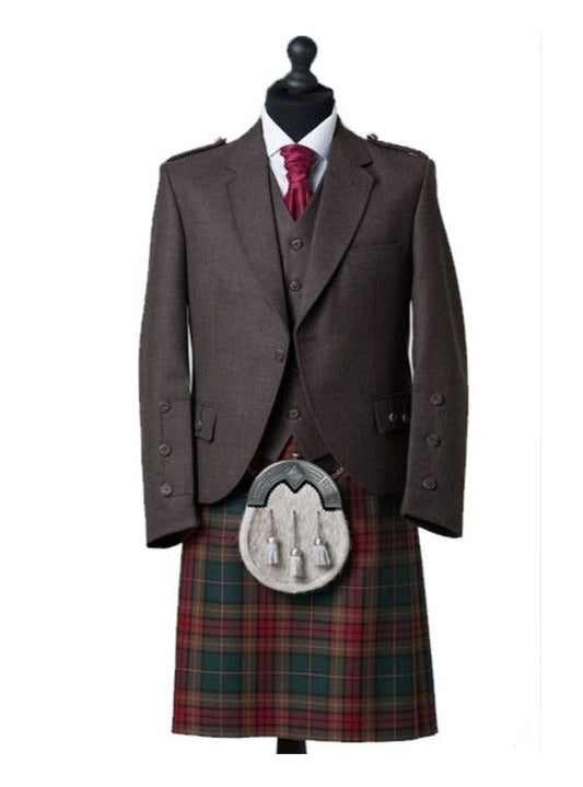 Brown Argyll Tartan Kilt Outfit