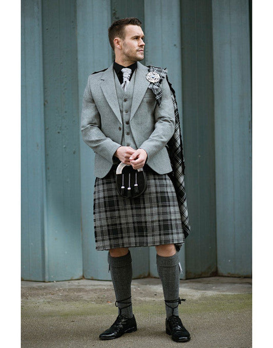 Douglas Grey Tartan Grey Argyll Kilt Outfit