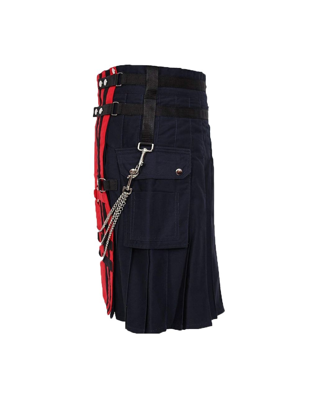 Red Gothic Style Fashion Kilt With Chains