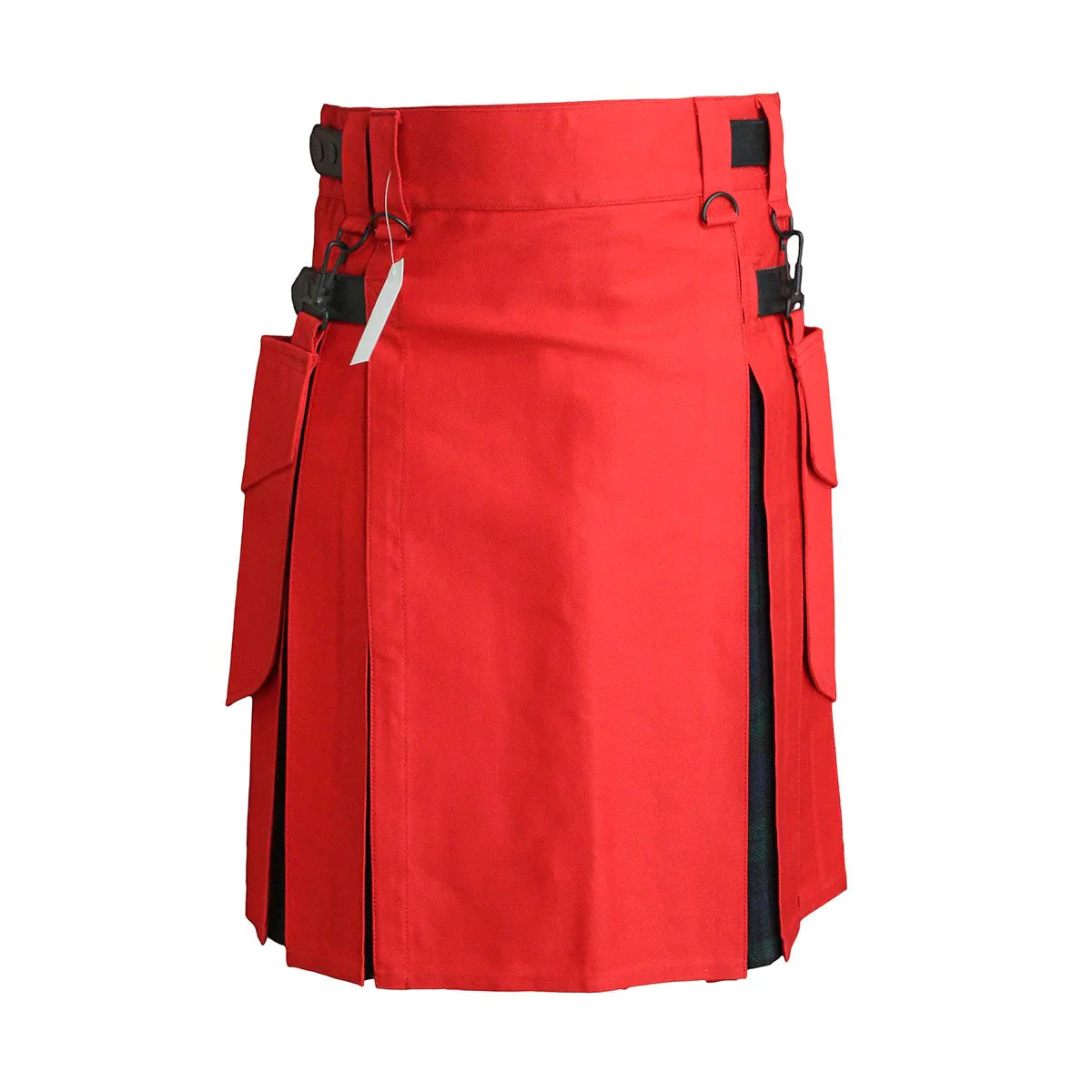 Heavy Cotton Hybrid Kilt Red Color With Tartan