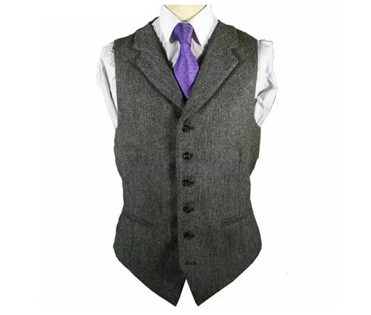 Scottish Gray Wool Kilt Vest