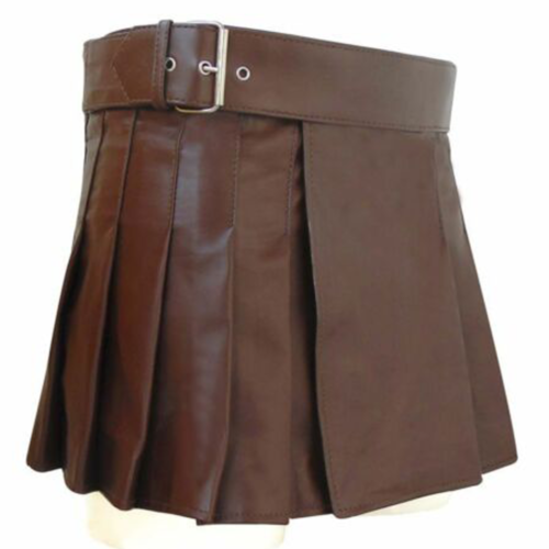 Women Brown leather kilt